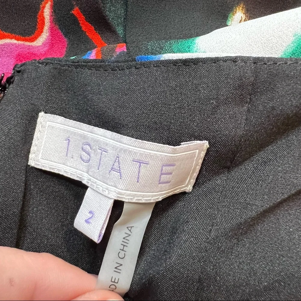 1. State Jumpsuit Romper Floral Culotte Black Colorful - Picture 13 of 13